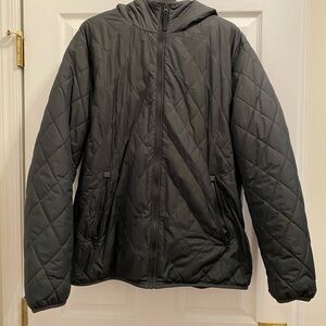 Uniqlo Men's Quilted Black Hooded Puffer Jacket Like New XL